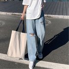 【ミニミニストア/miniministore】のワイド デニムパンツ ダメージ加工脚長 人気、トレンドファッション・服の通販 founy(ファニー) ファッション Fashion レディースファッション WOMEN パンツ Pants デニムパンツ Denim Pants S/S・春夏 Ss・Spring/Summer ストレート Straight ダメージ Damage デニム Denim ロング Long ワイド Wide 夏 Summer 春 Spring 無地 Plain Color thumbnail サックス|ID: prp329100004068321 ipo3291000000028870404