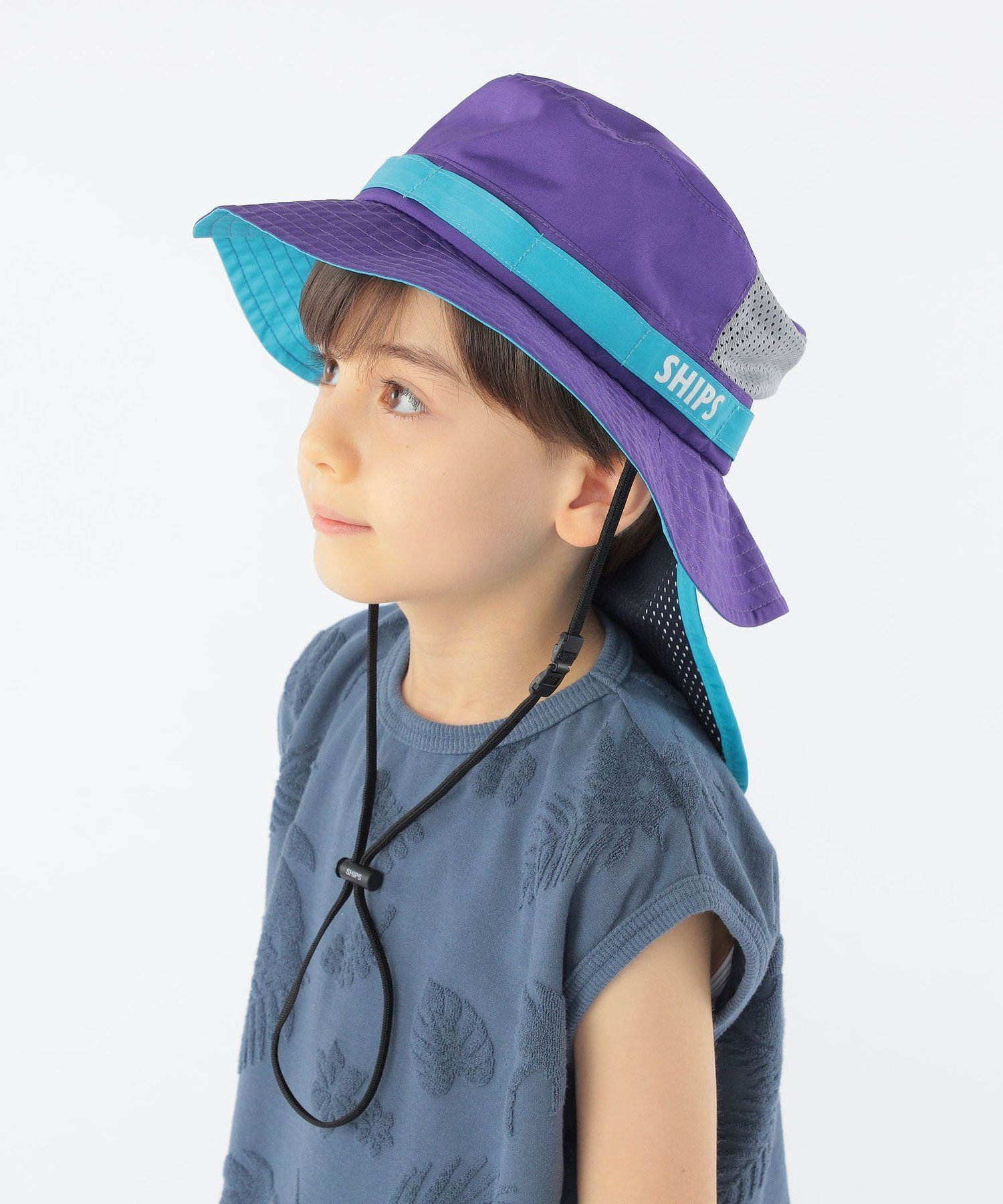 【シップス/SHIPS / KIDS】のSHIPS KIDS UVカット/撥水/吸水速乾 サファリ ハット インテリア・キッズ・メンズ・レディースファッション・服の通販 founy(ファニー) 　ファッション　Fashion　キッズファッション　KIDS　吸水　Water Absorption　メッシュ　Mesh　おすすめ　Recommend　夏　Summer　パープル|ID: prp329100004068418 ipo3291000000028547323