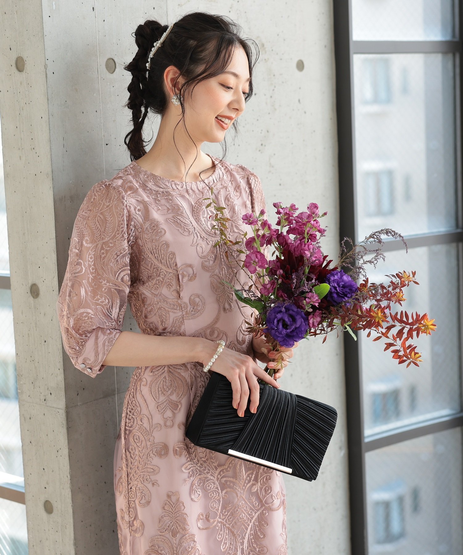 【プレフェリール/PREFERIR】の刺繍レースバックリボン結婚式パーティードレス 人気、トレンドファッション・服の通販 founy(ファニー) 　ファッション　Fashion　レディースファッション　WOMEN　ワンピース　Dress　ドレス　Party Dresses　アクセサリー　Accessories　スカラップ　Scalloped　ドレス　Dress　ラベンダー　Lavender　ロング　Long　結婚式　Wedding Ceremony　 other-1|ID: prp329100004069077 ipo3291000000028794717