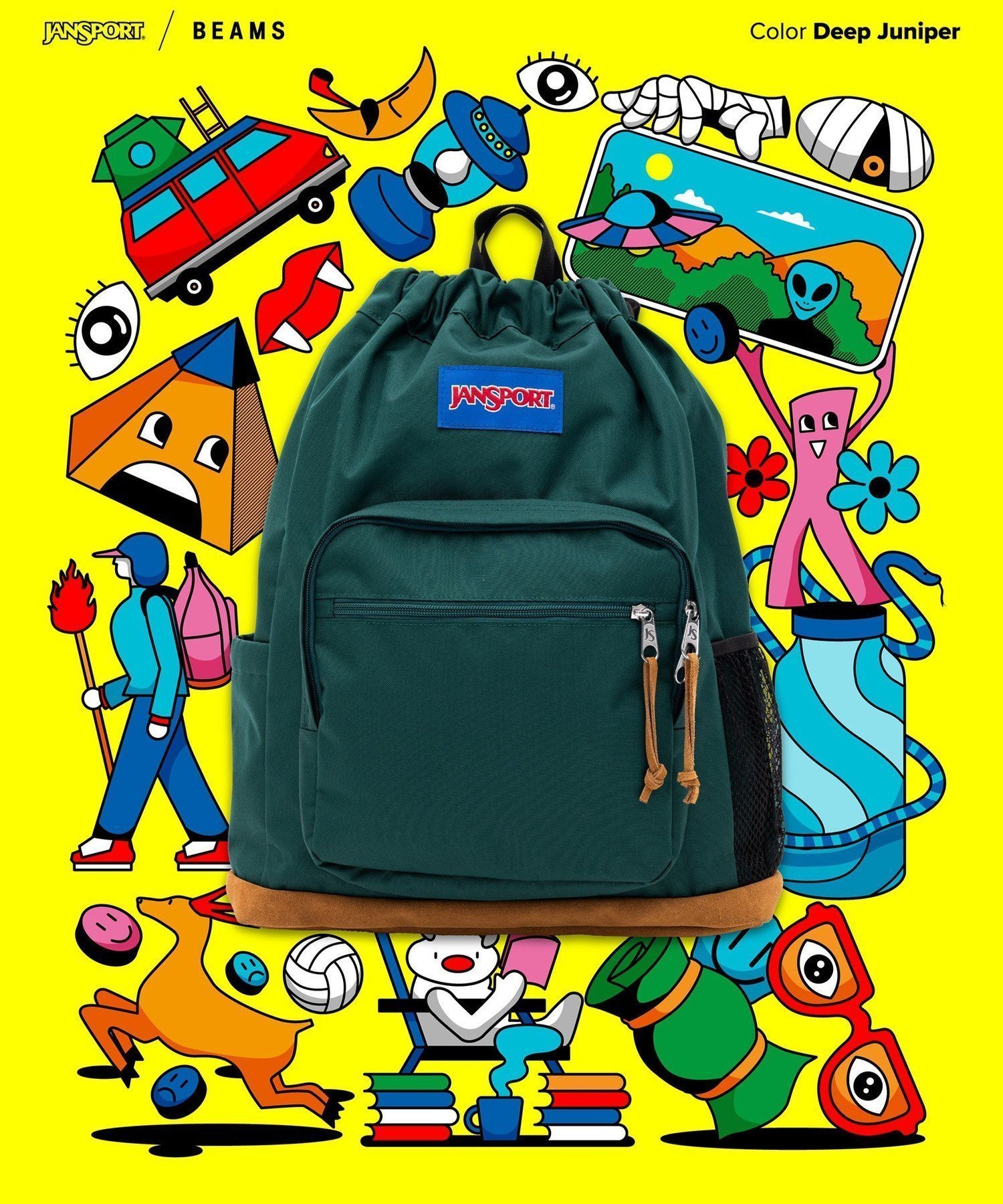 【ビームス/BEAMS / MEN】のJANSPORT * BEAMS / 別注 Pack Go 24AW インテリア・キッズ・メンズ・レディースファッション・服の通販 founy(ファニー) 　ファッション　Fashion　メンズファッション　MEN　巾着　Purse　スエード　Suede　スポーツ　Sports　定番　Standard　別注　Special Order　リアル　Real　2024年　2024　2024-2025秋冬・A/W　Aw/Autumn/Winter/Fw/Fall/2024-2025　DEEP_JUNIPER|ID: prp329100004069612 ipo3291000000028719949