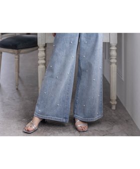 【クリア/clear】の【美脚】パールワイドデニムパンツ 人気、トレンドファッション・服の通販 founy(ファニー) ファッション Fashion レディースファッション WOMEN パンツ Pants デニムパンツ Denim Pants シンプル Simple デニム Denim トレンド Trend パール Pearl ワイド Wide |ID:prp329100004070294