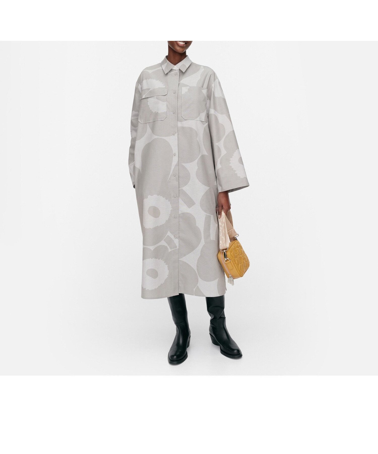 【マリメッコ/marimekko】のMonokromi Unikko ワンピース 人気、トレンドファッション・服の通販 founy(ファニー) 　ファッション　Fashion　レディースファッション　WOMEN　ワンピース　Dress　おすすめ　Recommend　カットソー　Cut And Sew　カーディガン　Cardigan　ジーンズ　Jeans　スリット　Slit　フォルム　Form　ロング　Long　 other-1|ID: prp329100004070511 ipo3291000000027886539