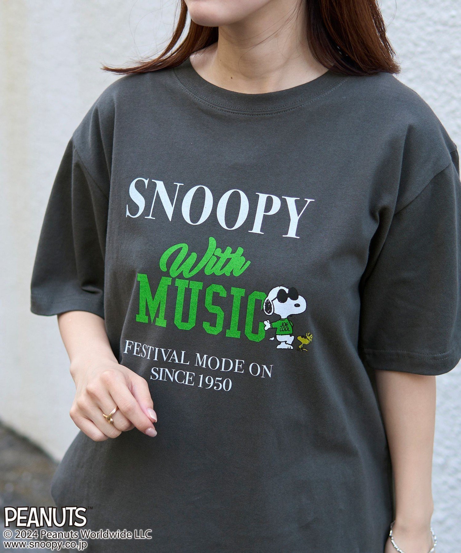 【コーエン/COEN】のPEANUTS(ピーナッツ)*coen プリントTシャツ インテリア・キッズ・メンズ・レディースファッション・服の通販 founy(ファニー) 　ファッション　Fashion　レディースファッション　WOMEN　トップス・カットソー　Tops/Tshirt　シャツ/ブラウス　Shirts/Blouses　ロング / Tシャツ　T-Shirts　おすすめ　Recommend　コラボ　Collaboration　スラックス　Slacks　デニム　Denim　フロント　Front　プリント　Print　ベーシック　Basic　リラックス　Relax　DK.GRAY|ID: prp329100004071592 ipo3291000000028349222