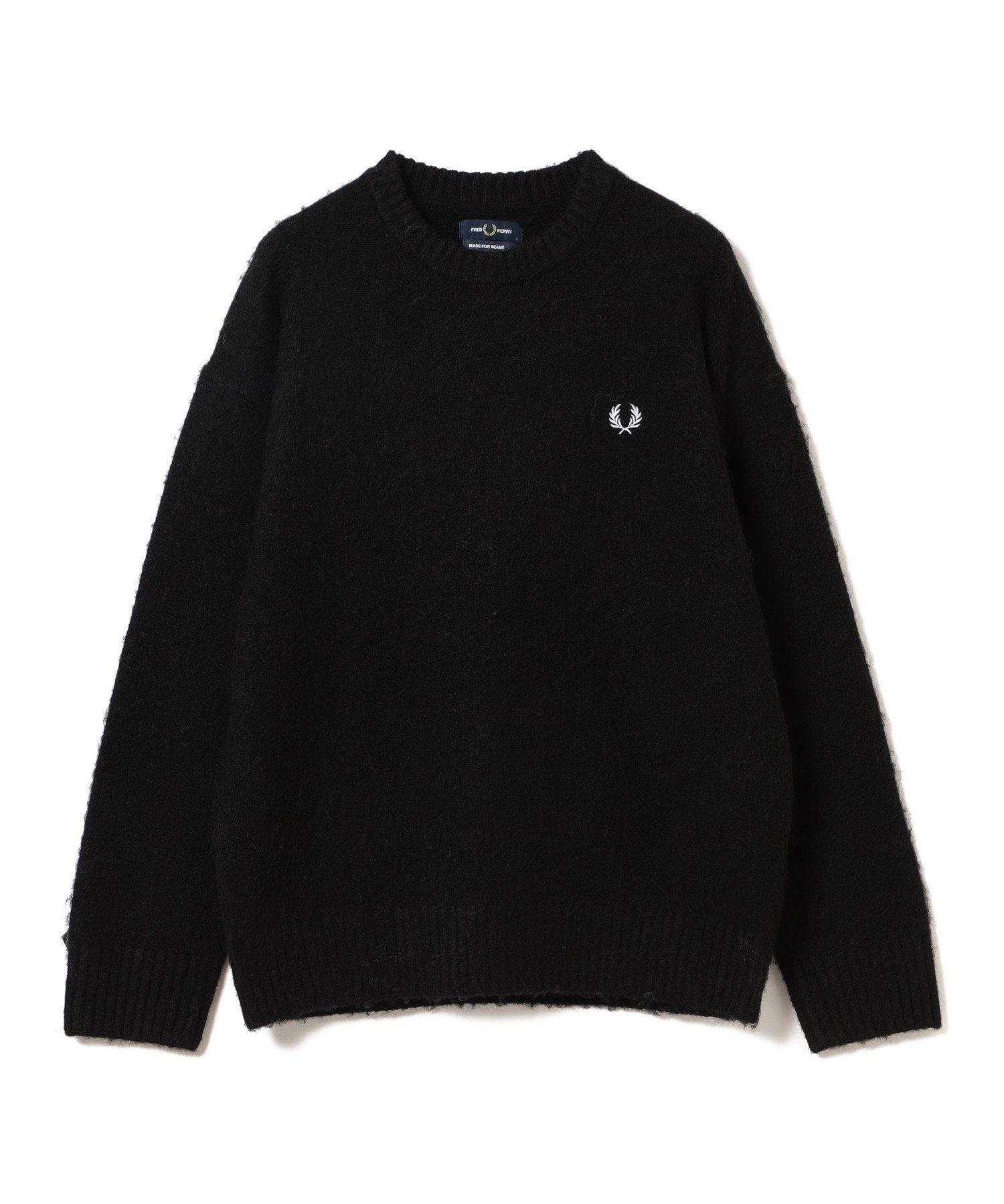 【ビームス/BEAMS / MEN】のFRED PERRY / 別注 フラッフィ クルーネックニット 24AW カラー インテリア・キッズ・メンズ・レディースファッション・服の通販 founy(ファニー) 　ファッション　Fashion　メンズファッション　MEN　2024年　2024　2024-2025秋冬・A/W　Aw/Autumn/Winter/Fw/Fall/2024-2025　シンプル　Simple　フィット　Fit　リラックス　Relax　別注　Special Order　BLACK|ID: prp329100004072220 ipo3291000000029540149