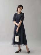 【ラシュッド/LASUD】のラメチュール刺繍ドレス ネイビー|ID: prp329100004075277 ipo3291000000028233364