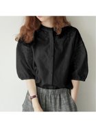 【ジュノア/JUNOAH】の刺繍ノーカラーレースブラウス 人気、トレンドファッション・服の通販 founy(ファニー) ファッション Fashion レディースファッション WOMEN トップス・カットソー Tops/Tshirt シャツ/ブラウス Shirts/Blouses thumbnail ブラック|ID: prp329100004075540 ipo3291000000028302830