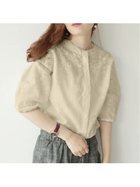 【ジュノア/JUNOAH】の刺繍ノーカラーレースブラウス 人気、トレンドファッション・服の通販 founy(ファニー) ファッション Fashion レディースファッション WOMEN トップス・カットソー Tops/Tshirt シャツ/ブラウス Shirts/Blouses thumbnail ベージュ|ID: prp329100004075540 ipo3291000000028302832