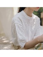 【ジュノア/JUNOAH】の刺繍ノーカラーレースブラウス 人気、トレンドファッション・服の通販 founy(ファニー) ファッション Fashion レディースファッション WOMEN トップス・カットソー Tops/Tshirt シャツ/ブラウス Shirts/Blouses thumbnail ホワイト|ID: prp329100004075540 ipo3291000000028302833