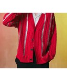 【メゾンスペシャル/MAISON SPECIAL】のCable Knitting Sheer Intarsia Prime-Over V-Neck Knit Cardigan RED|ID: prp329100004076500 ipo3291000000027535141