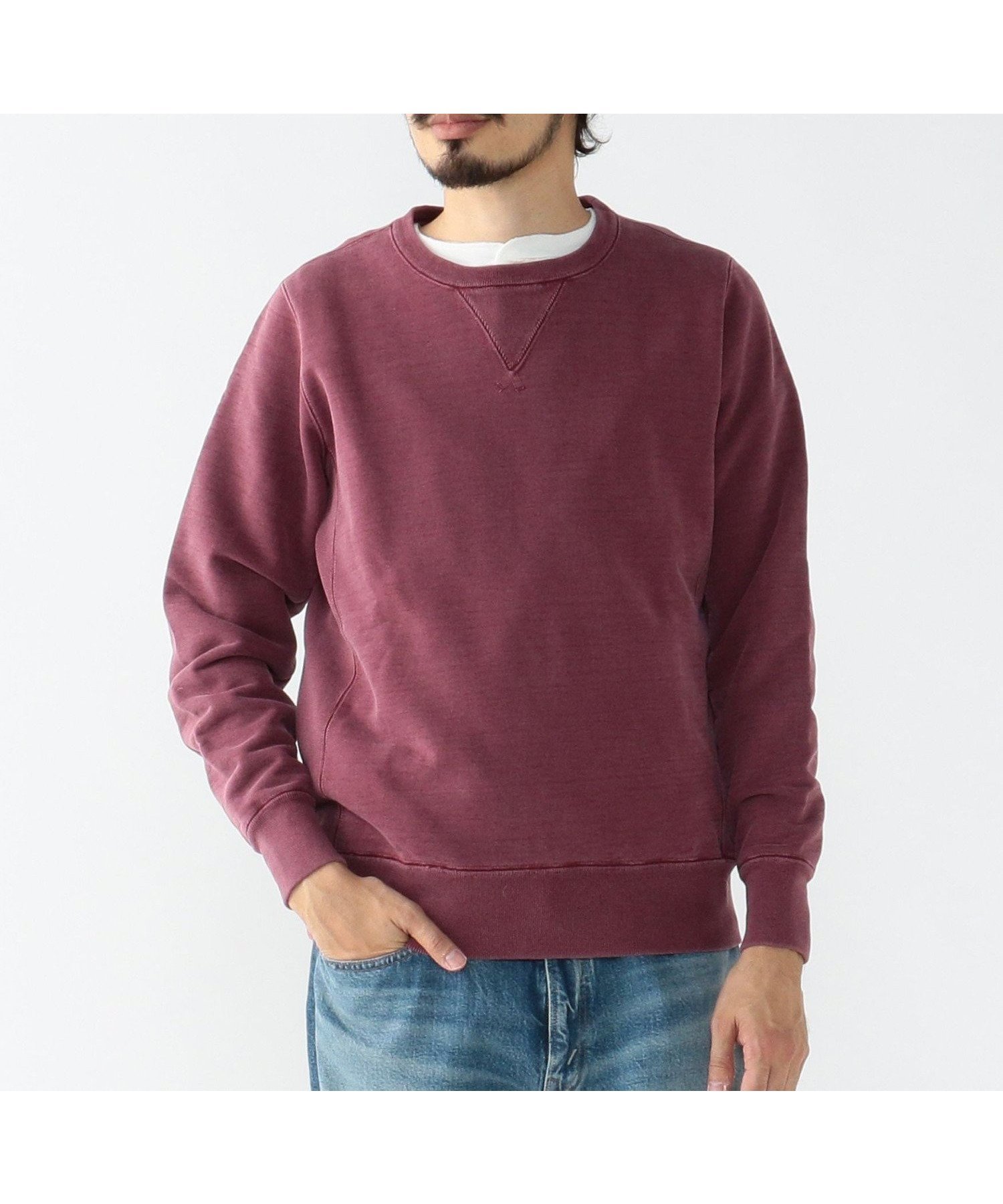 【ビームス/BEAMS / MEN】のREMI RELIEF*BEAMS PLUS / 別注 スウェット クルーネック インテリア・キッズ・メンズ・レディースファッション・服の通販 founy(ファニー) 　ファッション　Fashion　メンズファッション　MEN　ヴィンテージ　Vintage　スウェット　Sweat　ダメージ　Damage　パターン　Pattern　別注　Special Order　BURGUNDY|ID: prp329100004076726 ipo3291000000027910063