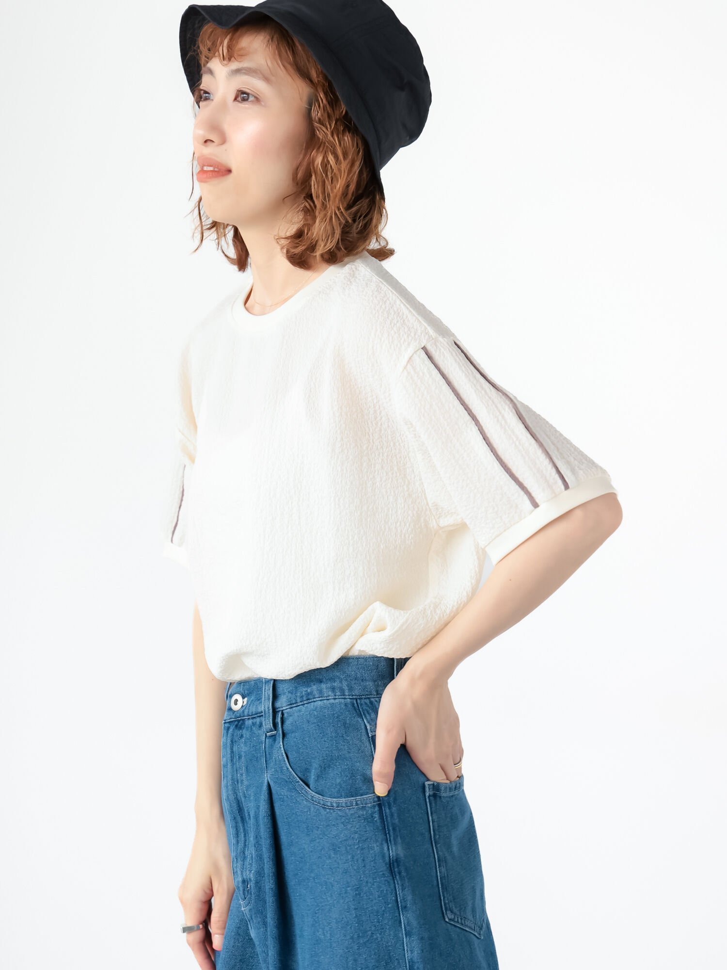 【テチチ/Te chichi】の袖パイピングジャカードトップス 人気、トレンドファッション・服の通販 founy(ファニー) 　ファッション　Fashion　レディースファッション　WOMEN　トップス・カットソー　Tops/Tshirt　ジャカード　Jacquard　バランス　Balance　パイピング　Piping　 other-1|ID: prp329100004077174 ipo3291000000028104267