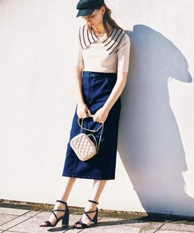 【ノエラ/Noela】のデニムタイトスカート 人気、トレンドファッション・服の通販 founy(ファニー) ファッション Fashion レディースファッション WOMEN スカート Skirt インディゴ Indigo ジャケット Jacket ストレッチ Stretch スリット Slit セットアップ Set Up デニム Denim ポケット Pocket 定番 Standard |ID:prp329100004077388