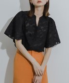 【センスオブプレイス/SENSE OF PLACE by URBAN RESEARCH】のフレアスリーブジャガードブラウス 人気、トレンドファッション・服の通販 founy(ファニー) ファッション Fashion レディースファッション WOMEN トップス・カットソー Tops/Tshirt シャツ/ブラウス Shirts/Blouses 2024年 2024 2024春夏・S/S Ss,Spring/Summer,2024 S/S・春夏 Ss・Spring/Summer スリーブ Sleeve フレア Flare 夏 Summer thumbnail BLACK|ID: prp329100004078832 ipo3291000000028212971