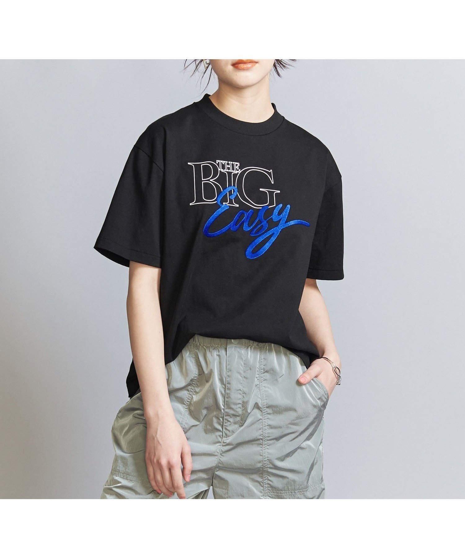 【ビューティ&ユース ユナイテッドアローズ/BEAUTY&YOUTH / UNITED ARROWS】の【別注】 HAND TEX エンブロイダリー*プリント Tシャツ インテリア・キッズ・メンズ・レディースファッション・服の通販 founy(ファニー) 　ファッション　Fashion　レディースファッション　WOMEN　トップス・カットソー　Tops/Tshirt　シャツ/ブラウス　Shirts/Blouses　ロング / Tシャツ　T-Shirts　アンダー　Under　インナー　Inner　エンブロイダリー　Embroidery　春　Spring　グラフィック　Graphic　コレクション　Collection　コンパクト　Compact　サーマル　Thermal　プリント　Print　ベーシック　Basic　ボトム　Bottom　別注　Special Order　S/S・春夏　Ss・Spring/Summer　夏　Summer　BLACK|ID: prp329100004079104 ipo3291000000027561565