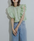 【センスオブプレイス/SENSE OF PLACE by URBAN RESEARCH】のフロントボタンフリルブラウス 人気、トレンドファッション・服の通販 founy(ファニー) ファッション Fashion レディースファッション WOMEN トップス・カットソー Tops/Tshirt シャツ/ブラウス Shirts/Blouses 2024年 2024 2024春夏・S/S Ss,Spring/Summer,2024 S/S・春夏 Ss・Spring/Summer スリーブ Sleeve デニム Denim フリル Frills メタル Metal 夏 Summer thumbnail MINT|ID: prp329100004079231 ipo3291000000027906282