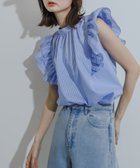 【センスオブプレイス/SENSE OF PLACE by URBAN RESEARCH】のフロントボタンフリルブラウス 人気、トレンドファッション・服の通販 founy(ファニー) ファッション Fashion レディースファッション WOMEN トップス・カットソー Tops/Tshirt シャツ/ブラウス Shirts/Blouses 2024年 2024 2024春夏・S/S Ss,Spring/Summer,2024 S/S・春夏 Ss・Spring/Summer スリーブ Sleeve デニム Denim フリル Frills メタル Metal 夏 Summer thumbnail BLU×WHT|ID: prp329100004079231 ipo3291000000027906284