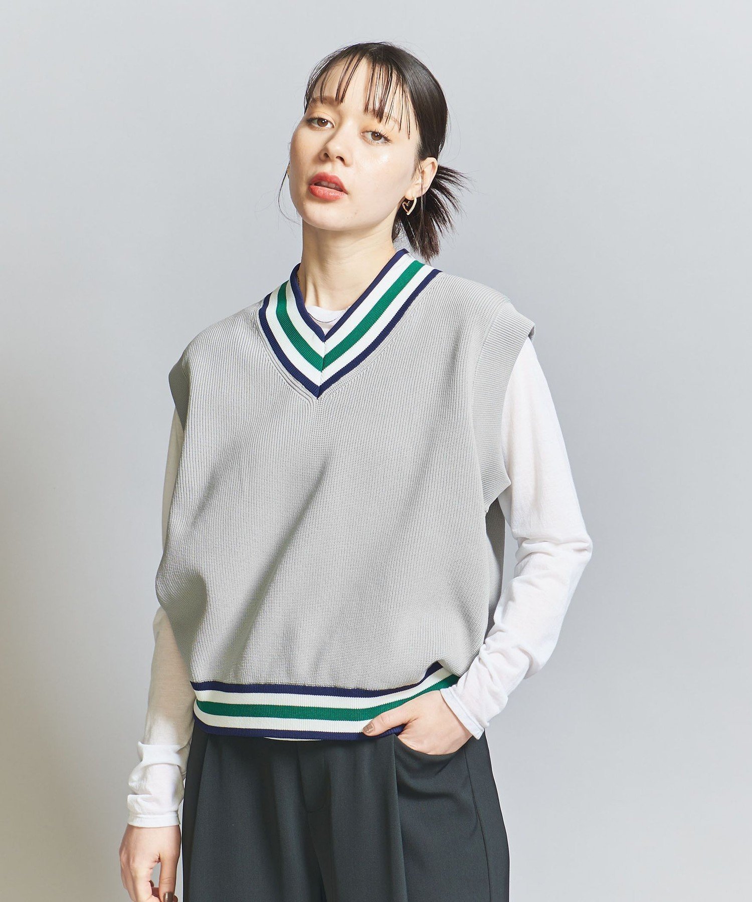 【ビューティ&ユース ユナイテッドアローズ/BEAUTY&YOUTH / UNITED ARROWS】の【別注】 LOGAN knitting mills チルデン ベスト インテリア・キッズ・メンズ・レディースファッション・服の通販 founy(ファニー) 　ファッション　Fashion　レディースファッション　WOMEN　アウター　Coat Outerwear　トップス・カットソー　Tops/Tshirt　ニット　Knit Tops　ベスト/ジレ　Gilets/Vests　春　Spring　洗える　Washable　ショート　Short　スペシャル　Special　トレンド　Trend　定番　Standard　ノースリーブ　No Sleeve　人気　Popularity　フォルム　Form　ベスト　Vest　別注　Special Order　ワイド　Wide　KELLY|ID: prp329100004079235 ipo3291000000027562738