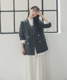 【エヌ ナチュラルビューティーベーシック/N.Natural Beauty basic】のダブルブレストテーラードジャケット《S Size Line》 24AW 人気、トレンドファッション・服の通販 founy(ファニー) ファッション Fashion レディースファッション WOMEN アウター Coat Outerwear ジャケット Jackets テーラードジャケット Tailored Jackets 2024年 2024 2024-2025秋冬・A/W Aw/Autumn/Winter/Fw/Fall/2024-2025 ジャケット Jacket ストライプ Stripe フロント Front マニッシュ Mannish メランジ Melange |ID:prp329100004079933