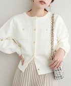 【ナチュラルクチュール/natural couture】のポリニット金釦ポケ付きカーディガン オフホワイト|ID: prp329100004081098 ipo3291000000028631863