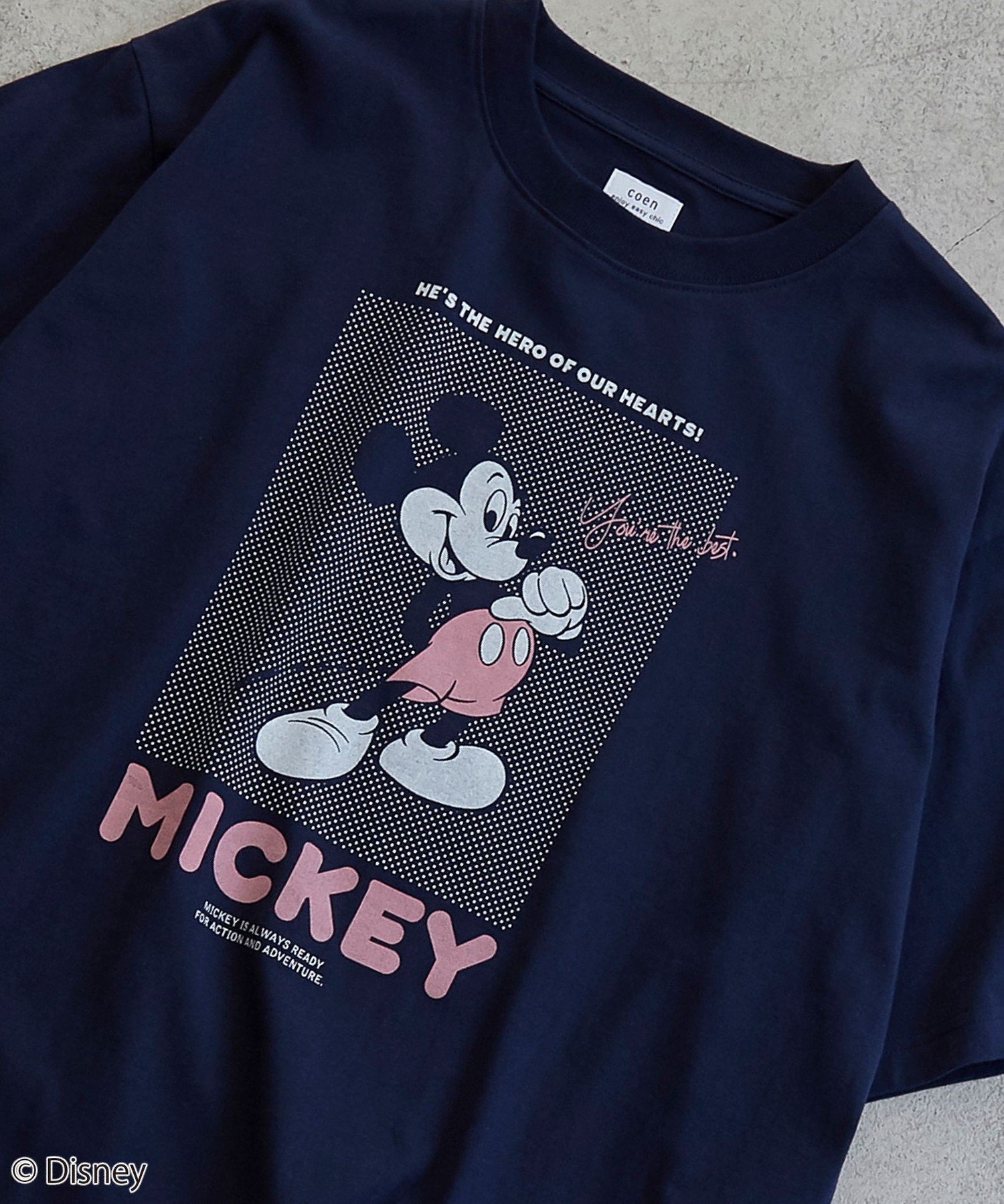 【コーエン/COEN】のcoen限定/Disney(ディズニー)フロントプリントTシャツ インテリア・キッズ・メンズ・レディースファッション・服の通販 founy(ファニー) 　ファッション　Fashion　レディースファッション　WOMEN　トップス・カットソー　Tops/Tshirt　シャツ/ブラウス　Shirts/Blouses　ロング / Tシャツ　T-Shirts　おすすめ　Recommend　カーディガン　Cardigan　ジャケット　Jacket　トレンド　Trend　ドット　Dot　フロント　Front　プリント　Print　NAVY|ID: prp329100004083354 ipo3291000000028565919