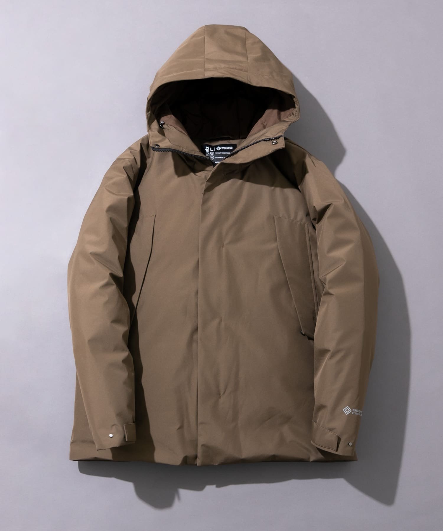 【アーバンリサーチ ロッソ/URBAN RESEARCH ROSSO / MEN】の『別注』+phenix WINDSTOPPER by GORE-TEX LABS ダウンジャケット インテリア・キッズ・メンズ・レディースファッション・服の通販 founy(ファニー) 　ファッション　Fashion　メンズファッション　MEN　キルティング　Quilting　軽量　Lightweight　ショート　Short　シンプル　Simple　ジャケット　Jacket　スタイリッシュ　Stylish　ダウン　Down　ドット　Dot　ドローストリング　Drawstring　ファブリック　Fabric　フラップ　Flap　フロント　Front　ポケット　Pocket　別注　Special Order　冬　Winter　今冬　This Winter　おすすめ　Recommend　ビジネス 仕事 通勤　Business　BROWN|ID: prp329100004083751 ipo3291000000028695680