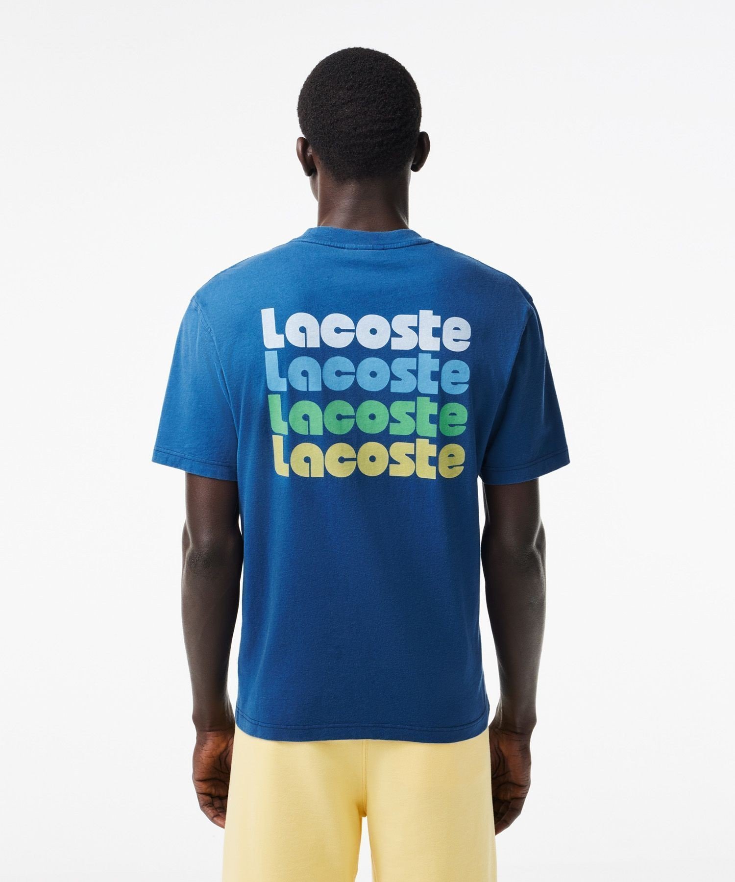 【ラコステ/LACOSTE / MEN】のリピートネームバックプリントTシャツ インテリア・キッズ・メンズ・レディースファッション・服の通販 founy(ファニー) 　ファッション　Fashion　メンズファッション　MEN　フロント　Front　プリント　Print　メンズ　Mens　ワンポイント　One Point　人気　Popularity　ダークブルー|ID: prp329100004083972 ipo3291000000028734269