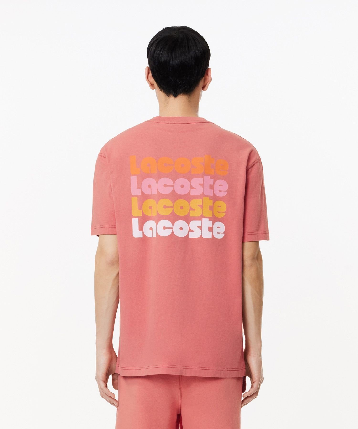 【ラコステ/LACOSTE / MEN】のリピートネームバックプリントTシャツ インテリア・キッズ・メンズ・レディースファッション・服の通販 founy(ファニー) 　ファッション　Fashion　メンズファッション　MEN　フロント　Front　プリント　Print　メンズ　Mens　ワンポイント　One Point　人気　Popularity　ローズ|ID: prp329100004083972 ipo3291000000028734271