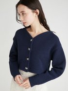 【セルフォード/CELFORD】のクロップドリボンビジューカーデ 人気、トレンドファッション・服の通販 founy(ファニー) ファッション Fashion レディースファッション WOMEN フロント Front ビジネス 仕事 通勤 Business 夏 Summer 旅行 Travel thumbnail NVY[089]|ID: prp329100004085327 ipo3291000000028519587