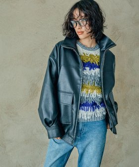 【レプシィム ローリーズファーム/LEPSIM LOWRYS FARM】のフェイクレザーブルゾン 人気、トレンドファッション・服の通販 founy(ファニー) ファッション Fashion レディースファッション WOMEN アウター Coat Outerwear ブルゾン Blouson/Jackets おすすめ Recommend ジップ Zip スウェット Sweat スタンド Stand フェイクレザー Faux Leather フロント Front ブルゾン Blouson ポケット Pocket 冬 Winter |ID:prp329100004088864