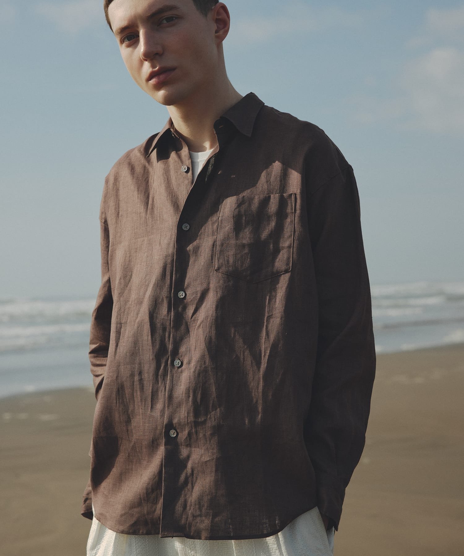 【アーバンリサーチ/URBAN RESEARCH / MEN】のLinenOverShirts インテリア・キッズ・メンズ・レディースファッション・服の通販 founy(ファニー) 　ファッション　Fashion　メンズファッション　MEN　2024年　2024　2024春夏・S/S　Ss,Spring/Summer,2024　S/S・春夏　Ss・Spring/Summer　ショルダー　Shoulder　ドロップ　Drop　パターン　Pattern　フランス　France　リネン　Linen　ルーズ　Loose　ワーク　Work　夏　Summer　BROWN|ID: prp329100004089039 ipo3291000000028342899