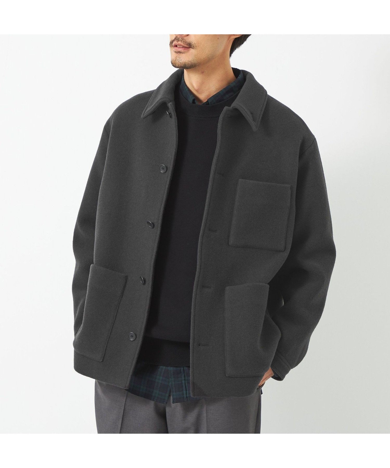 【その他のブランド/Other】のSENTDALE WOOL カバーオール インテリア・キッズ・メンズ・レディースファッション・服の通販 founy(ファニー) 　ファッション　Fashion　メンズファッション　MEN　おすすめ　Recommend　スペシャル　Special　センター　Center　パッチ　Patch　ポケット　Pocket　メルトン　Melton　リラックス　Relax　エレガント 上品　Elegant　DK.GRAY|ID: prp329100004090079 ipo3291000000028661479