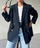 【シェトワ/Chez toi】のGLDボタンテーラードジャケット 人気、トレンドファッション・服の通販 founy(ファニー) ファッション Fashion レディースファッション WOMEN アウター Coat Outerwear ジャケット Jackets テーラードジャケット Tailored Jackets おすすめ Recommend シンプル Simple ジャケット Jacket セレモニー Ceremony ダブル Double デニム Denim フロント Front プチプライス・低価格 Affordable ベーシック Basic ビジネス 仕事 通勤 Business thumbnail ネイビー|ID: prp329100004090213 ipo3291000000028715091