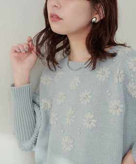 【ナチュラルクチュール/natural couture】の【WEB限定】お花刺繍ニット 人気、トレンドファッション・服の通販 founy(ファニー) ファッション Fashion レディースファッション WOMEN トップス・カットソー Tops/Tshirt ニット Knit Tops 2024年 2024 2024-2025秋冬・A/W Aw/Autumn/Winter/Fw/Fall/2024-2025 おすすめ Recommend シンプル Simple フラワー Flower ポケット Pocket |ID:prp329100004092015