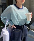 【チャオパニックティピー/CIAOPANIC TYPY】の配色ボリュームラメニットシアーTee 人気、トレンドファッション・服の通販 founy(ファニー) ファッション Fashion レディースファッション WOMEN トップス・カットソー Tops/Tshirt ニット Knit Tops インナー Inner キャミワンピース Cami Dress サロペット Overalls シアー Sheer シンプル Simple デニム Denim トレンド Trend 定番 Standard ボトム Bottom ルーズ Loose ワイド Wide 再入荷 Restock/Back In Stock/Re Arrival おすすめ Recommend thumbnail サックスブルー|ID: prp329100004093341 ipo3291000000028460294