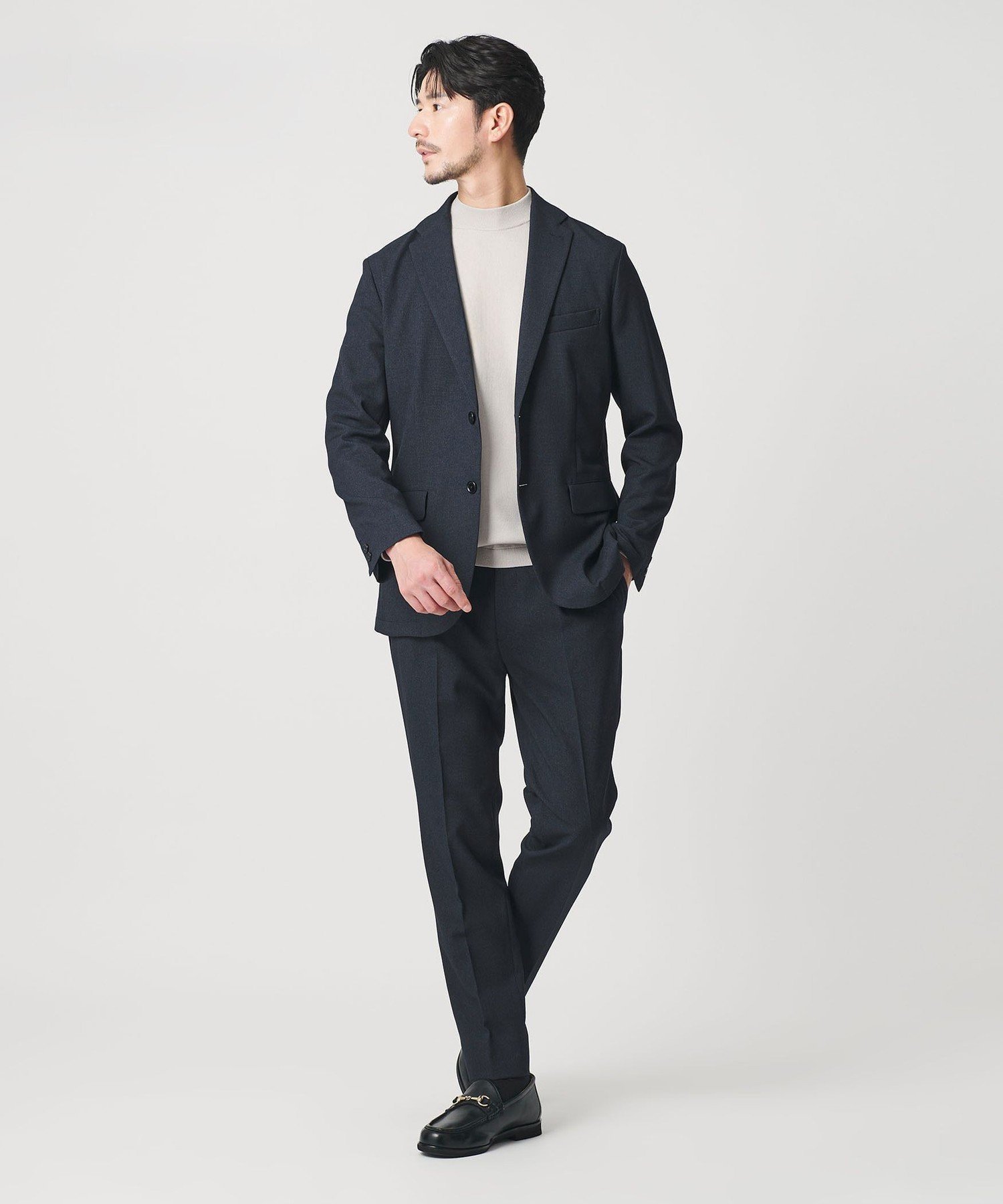【ビューティ&ユース ユナイテッドアローズ/BEAUTY&YOUTH / UNITED ARROWS / MEN】の【WEB限定 WARDROBE SMART】LANATEC セットアップ/背抜きジャケット イージーパンツ インテリア・キッズ・メンズ・レディースファッション・服の通販 founy(ファニー) 　ファッション　Fashion　メンズファッション　Fashion for Men　ボトムス　Bottoms　インナー　Innerwear　ウォッシャブル　Machine Washable　春　Spring　秋　Autumn　コイン　Coin, Coin Design　シェイプ　Shape, Slim Fit　ショルダー　Shoulder, Shoulder Strap　ジャケット　Jacket, Outerwear　ストレッチ　Stretch, Stretchy Fabric　スマート　Smart, Elegant　セットアップ　Set-Up, Coordinated Outfit　チェック　Check, Plaid, Tartan　バランス　Balance, Style Balance　ファブリック　Fabric, Textile　フィット　Fit, Slim Fit　フラップ　Flap, Flap Pocket　プリーツ　Pleats, Pleated　ポケット　Pocket, Pocket Detail　無地　Plain, Solid Color　冬　Winter / This Winter　A/W・秋冬　Autumn/Winter　S/S・春夏　SS, Spring/Summer, Warm Season　おすすめ　Recommended / Our Picks　夏　Summer　エレガント 上品　Elegant　入学式　Entrance Ceremony　卒業式　Graduation Ceremony　NAVY|ID: prp329100004093387 ipo3291000000035194449