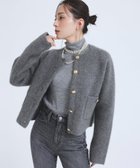 【アニュアンス/anuans】のラクーンブレンドノーカラージャケット 人気、トレンドファッション・服の通販 founy(ファニー) ファッション Fashion レディースファッション WOMEN アウター Coat Outerwear ジャケット Jackets ノーカラージャケット No Collar Leather Jackets インナー Inner カーディガン Cardigan ジャケット Jacket フロント Front メタル Metal 冬 Winter thumbnail GREY|ID: prp329100004094164 ipo3291000000028561785