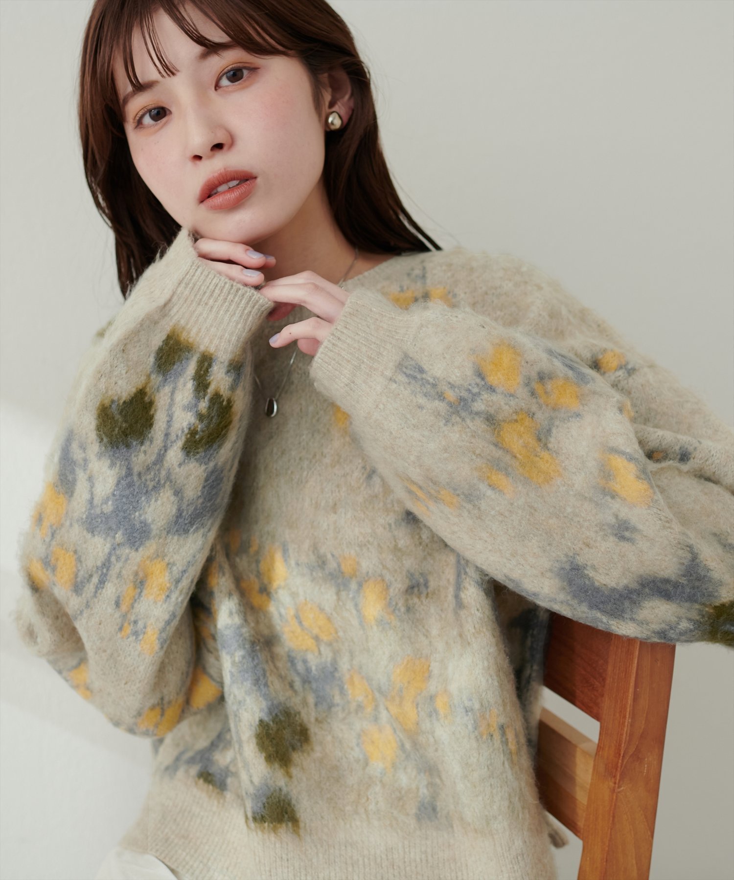 【ナチュラルクチュール/natural couture】の花柄ジャガード起毛ニット インテリア・キッズ・メンズ・レディースファッション・服の通販 founy(ファニー) 　ファッション　Fashion　レディースファッション　WOMEN　トップス・カットソー　Tops/Tshirt　ニット　Knit Tops　花柄・フラワープリント・モチーフ　Flower Patterns　サテン　Satin　ストレッチ　Stretch　スリーブ　Sleeve　デニム　Denim　定番　Standard　フェミニン　Feminine　ボトム　Bottom　ロング　Long　ワンポイント　One Point　冬　Winter　A/W・秋冬　Aw・Autumn/Winter・Fw・Fall-Winter　おすすめ　Recommend　2024年　2024　エレガント 上品　Elegant　2024-2025秋冬・A/W　Aw/Autumn/Winter/Fw/Fall/2024-2025　モカ|ID: prp329100004094483 ipo3291000000028902353