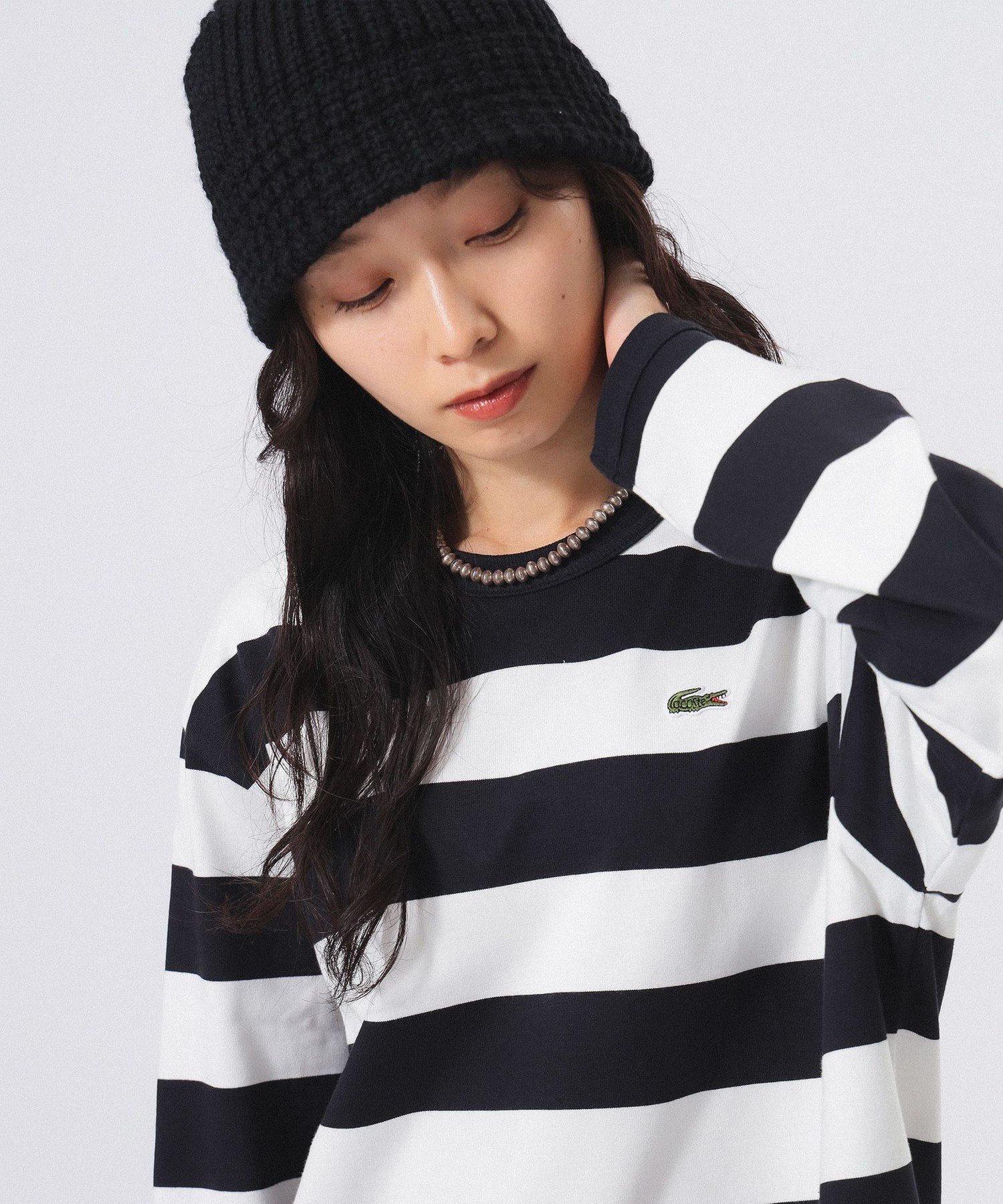 【ビームス ウイメン/BEAMS】の【別注】LACOSTE / ストライプ ロングスリーブ Tシャツ ラコステ 24AW インテリア・キッズ・メンズ・レディースファッション・服の通販 founy(ファニー) 　ファッション　Fashion　レディースファッション　WOMEN　トップス・カットソー　Tops/Tshirt　シャツ/ブラウス　Shirts/Blouses　ロング / Tシャツ　T-Shirts　インナー　Inner　シンプル　Simple　ジャケット　Jacket　ストライプ　Stripe　スリーブ　Sleeve　バランス　Balance　ブルゾン　Blouson　ボーダー　Border　別注　Special Order　モダン　Modern　ルーズ　Loose　ロング　Long　A/W・秋冬　Aw・Autumn/Winter・Fw・Fall-Winter　おすすめ　Recommend　2024年　2024　2024-2025秋冬・A/W　Aw/Autumn/Winter/Fw/Fall/2024-2025　BLACK|ID: prp329100004094547 ipo3291000000028867631