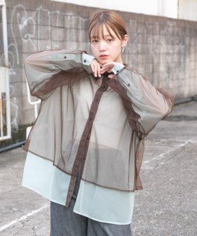 【ケービーエフ/KBF / URBAN RESEARCH】のレイヤードシアーシャツ 人気、トレンドファッション・服の通販 founy(ファニー) ファッション Fashion レディースファッション WOMEN トップス・カットソー Tops/Tshirt シャツ/ブラウス Shirts/Blouses 2024年 2024 2024-2025秋冬・A/W Aw/Autumn/Winter/Fw/Fall/2024-2025 A/W・秋冬 Aw・Autumn/Winter・Fw・Fall-Winter 冬 Winter キャミソール Camisole シンプル Simple タンク Tank チュール Tulle デニム Denim ボトム Bottom |ID:prp329100004095778