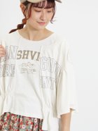 【サマンサモスモス/Samansa Mos2】の切替ロゴTシャツ 人気、トレンドファッション・服の通販 founy(ファニー) ファッション Fashion レディースファッション WOMEN トップス・カットソー Tops/Tshirt シャツ/ブラウス Shirts/Blouses ロング / Tシャツ T-Shirts ギャザー Gather シャーリング Shirring パッチワーク Patchwork リメイク Remake 切替 Switching thumbnail オフホワイト|ID: prp329100004096308 ipo3291000000028719044