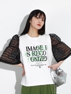 【ラシュッド/LASUD】のレーススリーブロゴTシャツ ホワイト|ID: prp329100004096405 ipo3291000000029265299