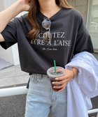 【その他のブランド/Other】のフレンチ ロゴプリント 半袖 Tシャツ 人気、トレンドファッション・服の通販 founy(ファニー) ファッション Fashion レディースファッション WOMEN トップス・カットソー Tops/Tshirt シャツ/ブラウス Shirts/Blouses ロング / Tシャツ T-Shirts おすすめ Recommend スリット Slit フレンチ French プリント Print ベーシック Basic 人気 Popularity 半袖 Short Sleeve thumbnail チャコールグレー|ID: prp329100004096568 ipo3291000000028889318