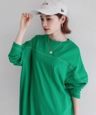 【その他のブランド/Other】の配色ステッチ オーバーサイズ 長袖 Tシャツ ワンピース 人気、トレンドファッション・服の通販 founy(ファニー) ファッション Fashion レディースファッション WOMEN ワンピース Dress シャツワンピース Shirt Dresses スリット Slit ポケット Pocket 切替 Switching 楽ちん Easy 長袖 Long Sleeve thumbnail グリーン|ID: prp329100004097777 ipo3291000000028754438