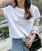 【その他のブランド/Other】のロゴ 刺繍 エンブロイダリー フレンチスリーブ Tシャツ オフホワイト×チャコールグレー|ID: prp329100004098370 ipo3291000000029061034