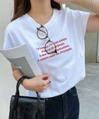 【その他のブランド/Other】のロゴ 刺繍 エンブロイダリー フレンチスリーブ Tシャツ オフホワイト×レッド|ID: prp329100004098370 ipo3291000000029061037