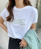 【その他のブランド/Other】のロゴ 刺繍 エンブロイダリー フレンチスリーブ Tシャツ オフホワイト×ライム|ID: prp329100004098370 ipo3291000000029061039