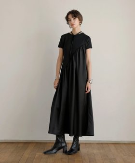 【ミエリインヴァリアント/MIELIINVARIANT】のRibbon Choker Bicolor Dress 人気、トレンドファッション・服の通販 founy(ファニー) ファッション Fashion レディースファッション WOMEN ワンピース Dress ドレス Party Dresses カットソー Cut And Sew 軽量 Lightweight サテン Satin ジャージー Jersey ストレッチ Stretch ドッキング Docking ドレス Dress バランス Balance フィット Fit ラップ Wrap リボン Ribbon 楽ちん Easy おすすめ Recommend 旅行 Travel ビジネス 仕事 通勤 Business |ID:prp329100004098942