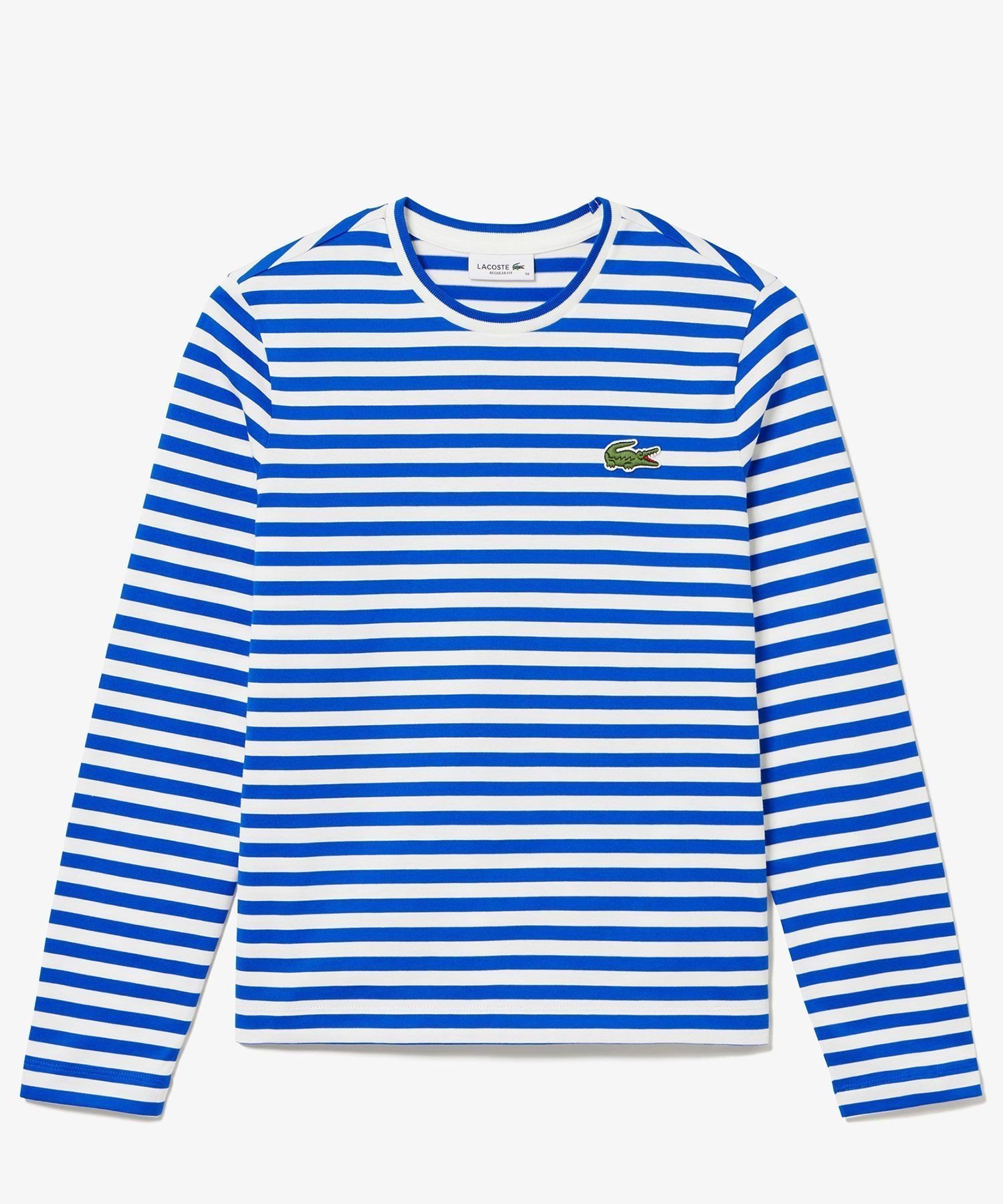 【ラコステ/LACOSTE】のベーシックボーダーTシャツ インテリア・キッズ・メンズ・レディースファッション・服の通販 founy(ファニー) 　ファッション　Fashion　レディースファッション　WOMEN　トップス・カットソー　Tops/Tshirt　シャツ/ブラウス　Shirts/Blouses　ロング / Tシャツ　T-Shirts　エレガント 上品　Elegant　ジャージ　Jersey　スリーブ　Sleeve　ベーシック　Basic　ボーダー　Border　ロング　Long　ブルー|ID: prp329100004100444 ipo3291000000028899153