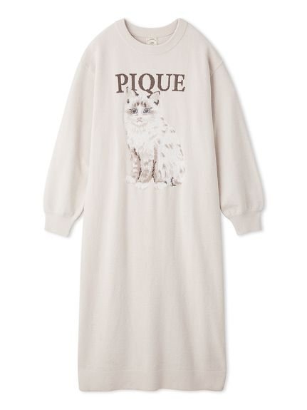 【ジェラート ピケ/gelato pique】のCAT ジャガードワンピース 人気、トレンドファッション・服の通販 founy(ファニー) 　ファッション　Fashion　レディースファッション　WOMEN　ワンピース　Dress　おすすめ　Recommend　スリーブ　Sleeve　モチーフ　Motif　ロング　Long　猫　Cat　 other-1|ID: prp329100004100518 ipo3291000000028511709