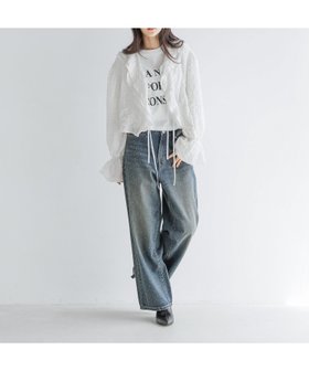 【ローリーズファーム/LOWRYS FARM】 フリルブラウスLS人気、トレンドファッション・服の通販 founy(ファニー) ファッション Fashion レディースファッション WOMEN トップス・カットソー Tops/Tshirt シャツ/ブラウス Shirts/Blouses おすすめ Recommend ギャザー Gather デニム Denim バランス Balance フリル Frills ボトム Bottom リボン Ribbon ワイド Wide |ID:prp329100004101513